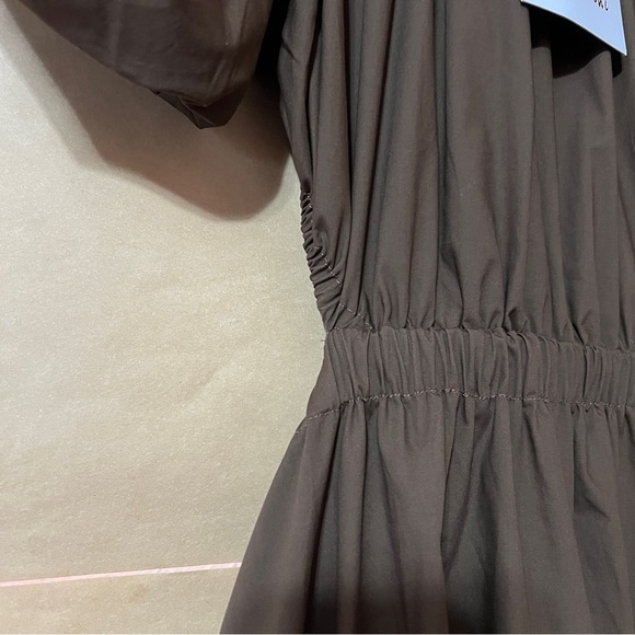 Meet Me in Santorini | NWT Ashley Poplin Cutout Maxi Dress Puff Brown Size S - Picture 7 of 12
